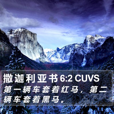 撒 迦 利 亚 书 6:2 CUVS Bible Verse Image