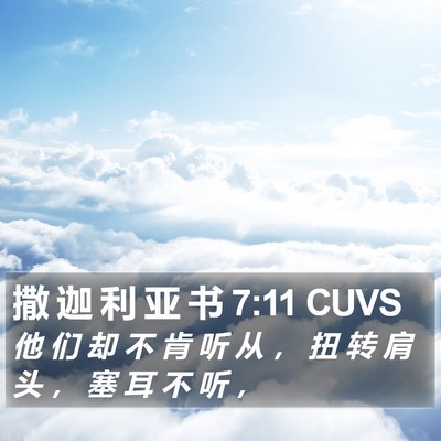 撒 迦 利 亚 书 7:11 CUVS Bible Verse Image