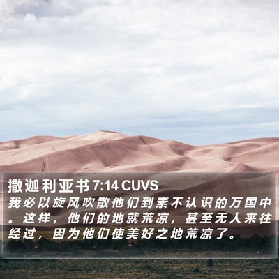 撒 迦 利 亚 书 7:14 CUVS Bible Verse Image