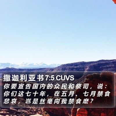 撒 迦 利 亚 书 7:5 CUVS Bible Verse Image