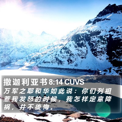撒 迦 利 亚 书 8:14 CUVS Bible Verse Image