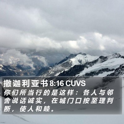 撒 迦 利 亚 书 8:16 CUVS Bible Verse Image