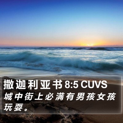 撒 迦 利 亚 书 8:5 CUVS Bible Verse Image