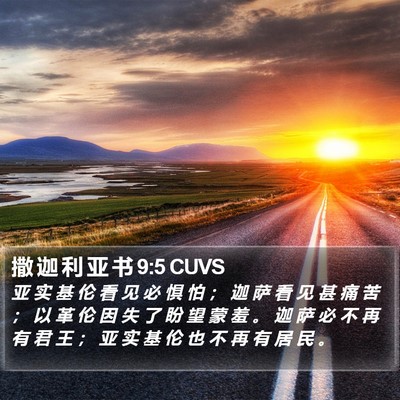 撒 迦 利 亚 书 9:5 CUVS Bible Verse Image