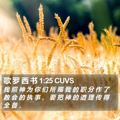 歌 罗 西 书 1:25 CUVS Bible Verse Image