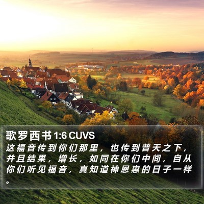 歌 罗 西 书 1:6 CUVS Bible Verse Image