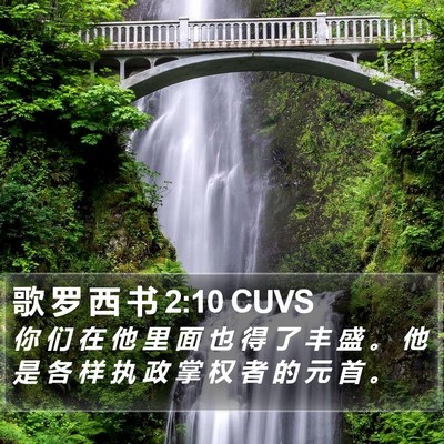 歌 罗 西 书 2:10 CUVS Bible Verse Image