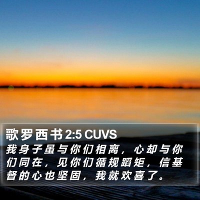 歌 罗 西 书 2:5 CUVS Bible Verse Image