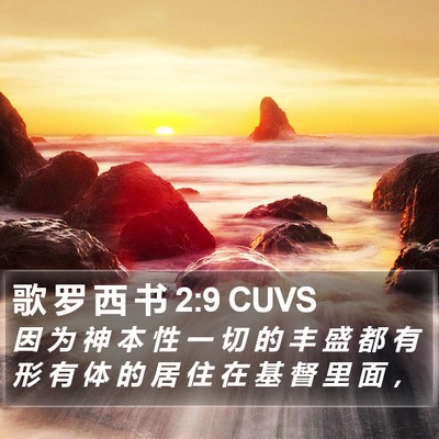 歌 罗 西 书 2:9 CUVS Bible Verse Image