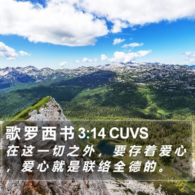 歌 罗 西 书 3:14 CUVS Bible Verse Image
