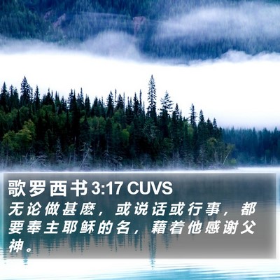 歌 罗 西 书 3:17 CUVS Bible Verse Image