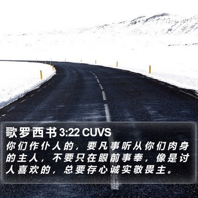 歌 罗 西 书 3:22 CUVS Bible Verse Image