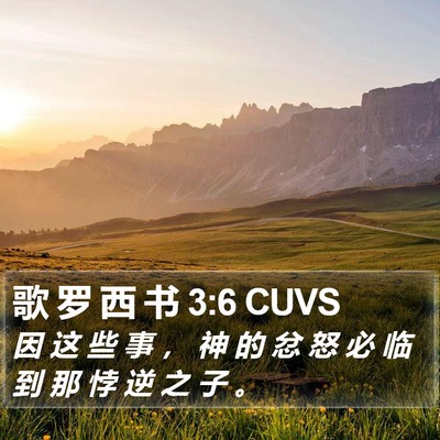 歌 罗 西 书 3:6 CUVS Bible Verse Image