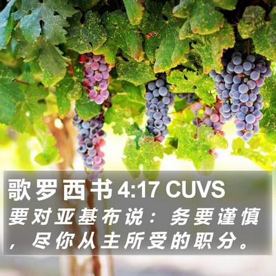 歌 罗 西 书 4:17 CUVS Bible Verse Image