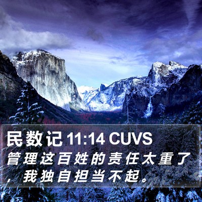 民 数 记 11:14 CUVS Bible Verse Image