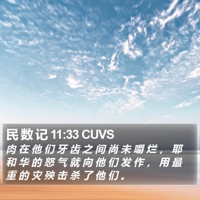 民 数 记 11:33 CUVS Bible Verse Image