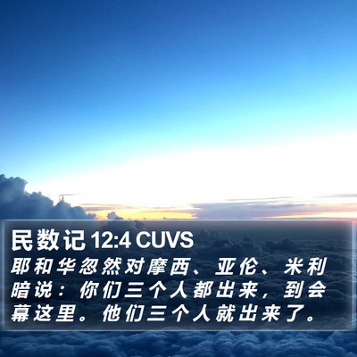 民 数 记 12:4 CUVS Bible Verse Image