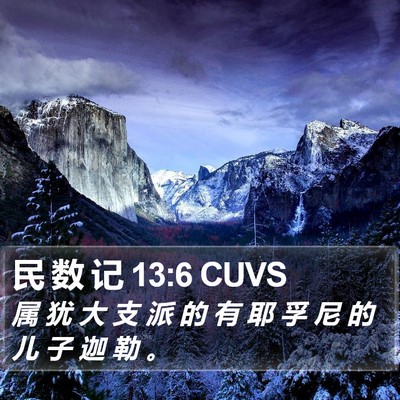 民 数 记 13:6 CUVS Bible Verse Image