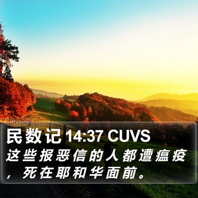 民 数 记 14:37 CUVS Bible Verse Image