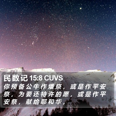 民 数 记 15:8 CUVS Bible Verse Image