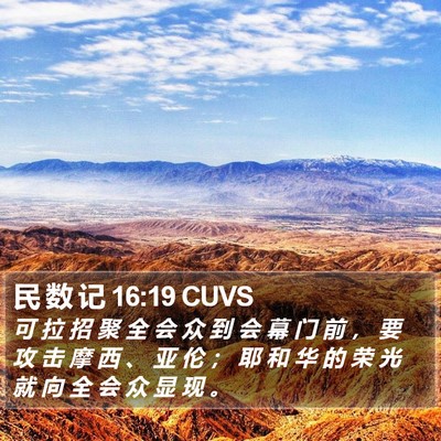 民 数 记 16:19 CUVS Bible Verse Image