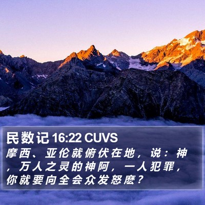 民 数 记 16:22 CUVS Bible Verse Image