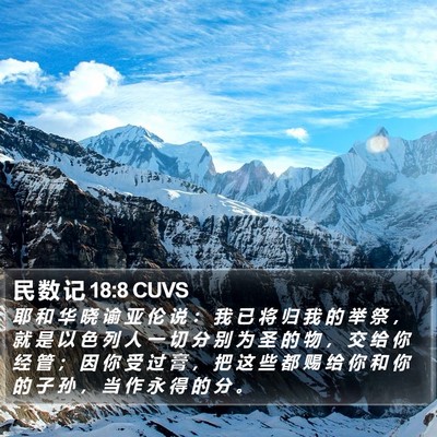 民 数 记 18:8 CUVS Bible Verse Image