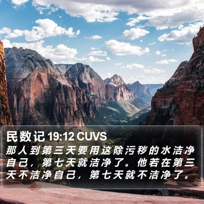 民 数 记 19:12 CUVS Bible Verse Image