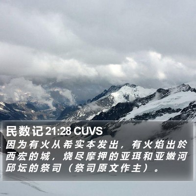 民 数 记 21:28 CUVS Bible Verse Image