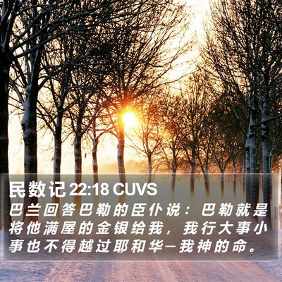 民 数 记 22:18 CUVS Bible Verse Image
