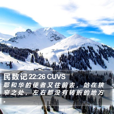 民 数 记 22:26 CUVS Bible Verse Image