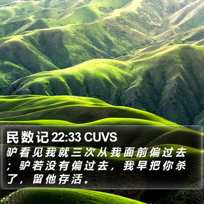 民 数 记 22:33 CUVS Bible Verse Image