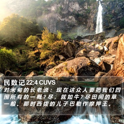 民 数 记 22:4 CUVS Bible Verse Image