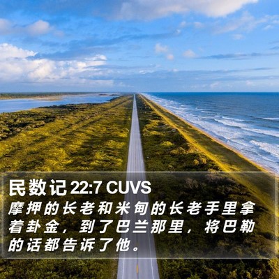 民 数 记 22:7 CUVS Bible Verse Image