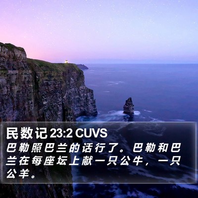 民 数 记 23:2 CUVS Bible Verse Image