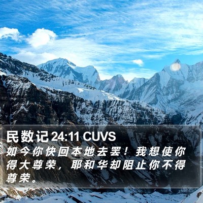民 数 记 24:11 CUVS Bible Verse Image
