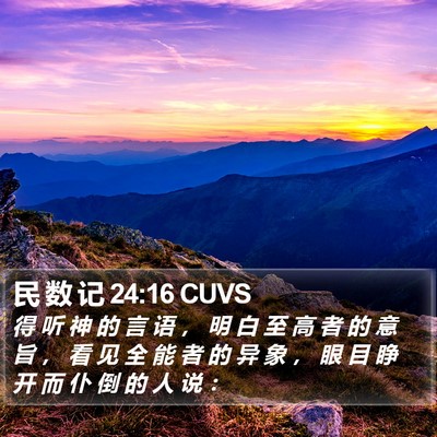 民 数 记 24:16 CUVS Bible Verse Image