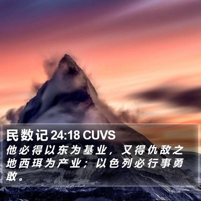 民 数 记 24:18 CUVS Bible Verse Image