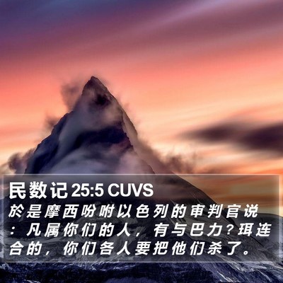民 数 记 25:5 CUVS Bible Verse Image