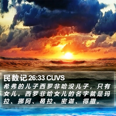 民 数 记 26:33 CUVS Bible Verse Image
