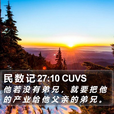 民 数 记 27:10 CUVS Bible Verse Image