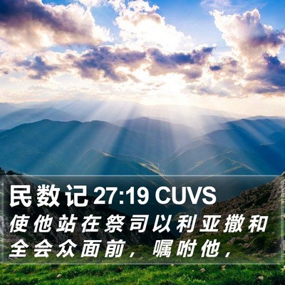 民 数 记 27:19 CUVS Bible Verse Image