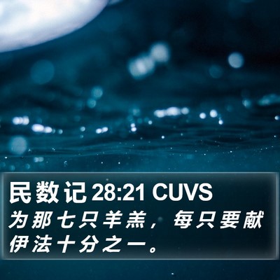 民 数 记 28:21 CUVS Bible Verse Image