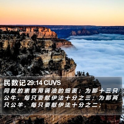 民 数 记 29:14 CUVS Bible Verse Image