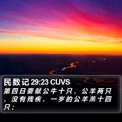 民 数 记 29:23 CUVS Bible Verse Image