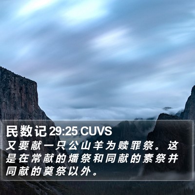 民 数 记 29:25 CUVS Bible Verse Image