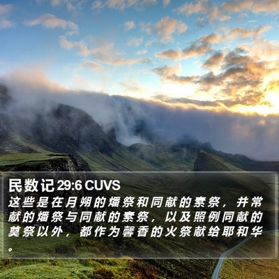 民 数 记 29:6 CUVS Bible Verse Image