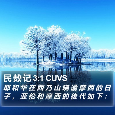 民 数 记 3:1 CUVS Bible Verse Image