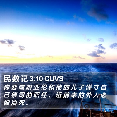 民 数 记 3:10 CUVS Bible Verse Image