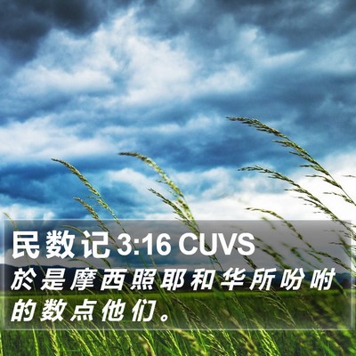 民 数 记 3:16 CUVS Bible Verse Image